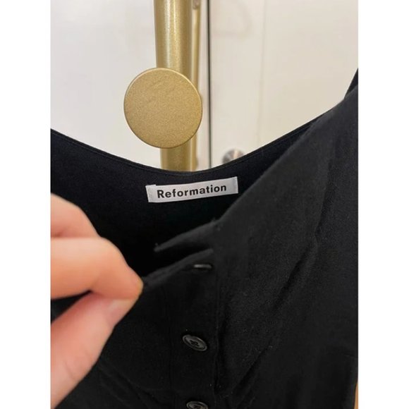 Reformation Black Della Crepe Jumpsuit Size 2 - Picture 7 of 9